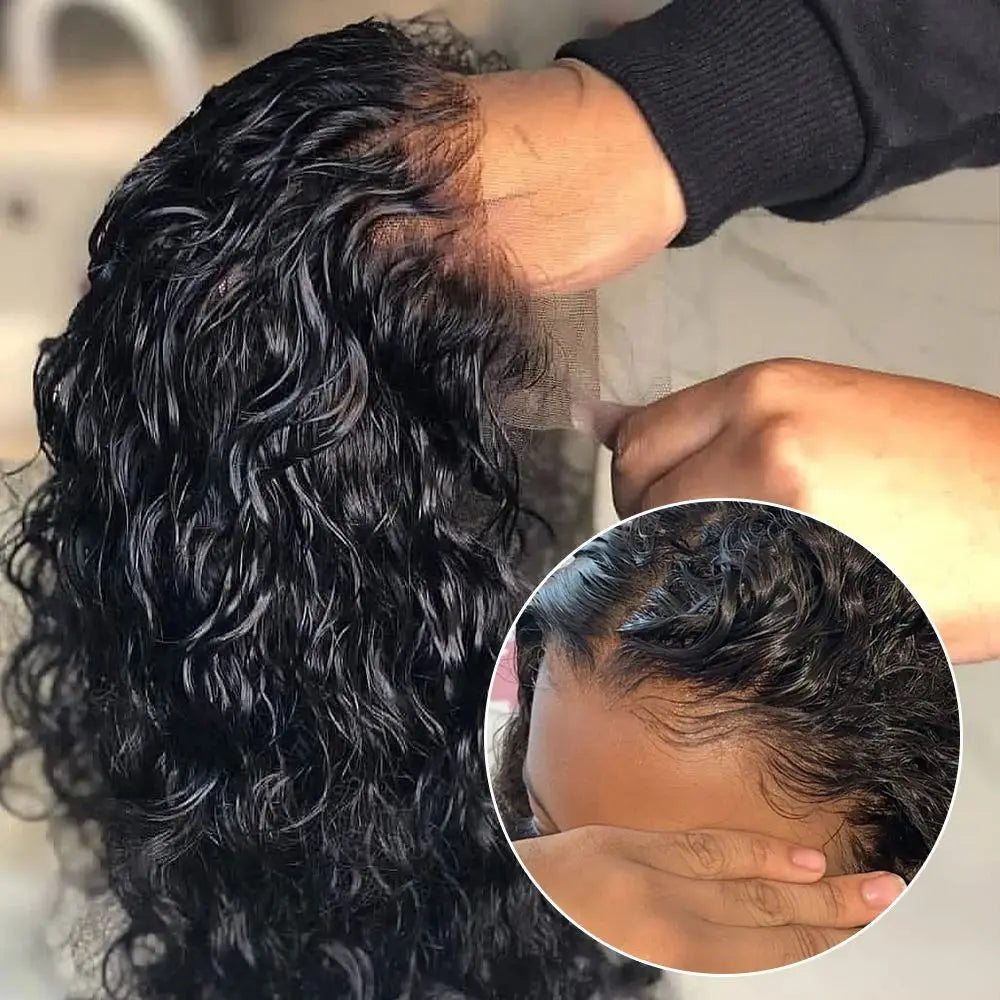 Deep Curly Bob Wigs 13X4 Transparent Lace Frontal Wigs Human Hair 200% Density 100% Human Hair Deep Wave Bob Wig For Black Women